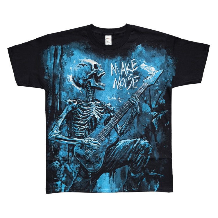 koszulka make noise guitar skeleton front