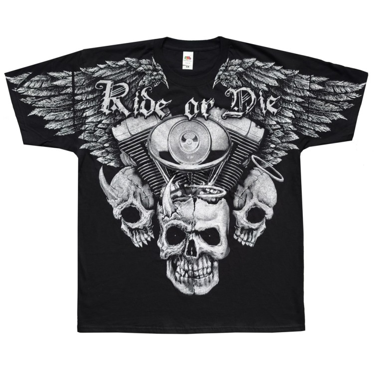 koszulka ride or die all print przod