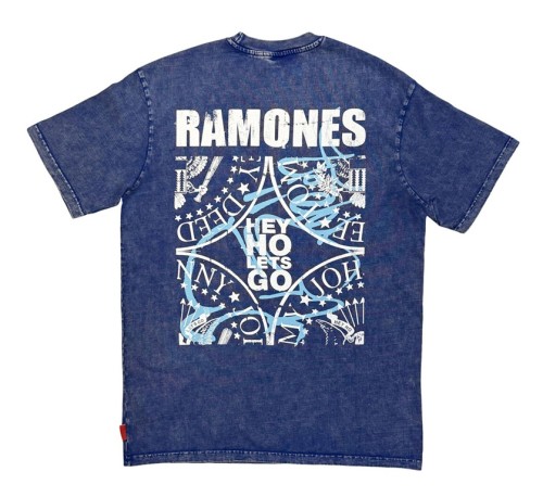 koszulka RAMONES Unplugged RAUPTS82MBL Wash BLUE t.jpg
