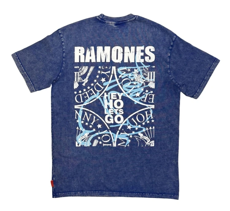 koszulka RAMONES Unplugged RAUPTS82MBL Wash BLUE t.jpg