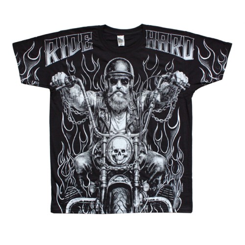 Koszulka RIDE HARD flames