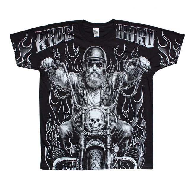 Koszulka RIDE HARD flames