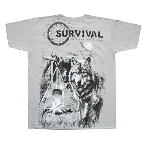 Koszulka WOLF SURVIVAL all print GREY