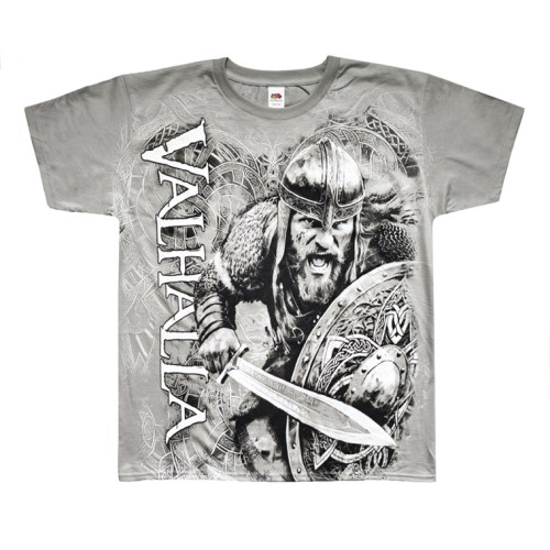 Koszulka VIKING Valhalla Warrior GREY all print