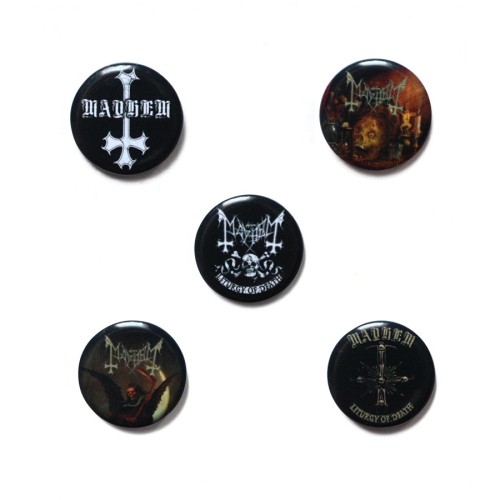 Przypinka MAYHEM "Liturgy of Death" kpl. 5 szt
