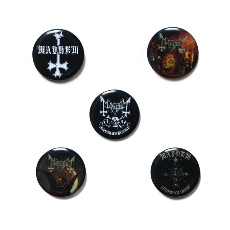 Przypinka MAYHEM "Liturgy of Death" kpl. 5 szt