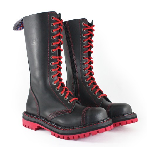 Glany 15 STEADY'S black - czarne - podeszwa RED/BLACK - ZAMEK