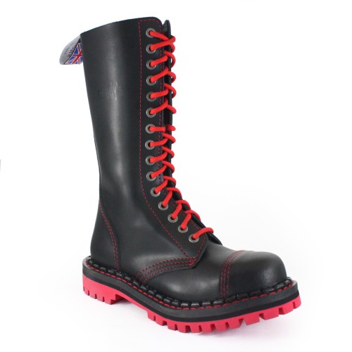 Glany 15 STEADY'S black - czarne - podeszwa RED/BLACK - ZAMEK