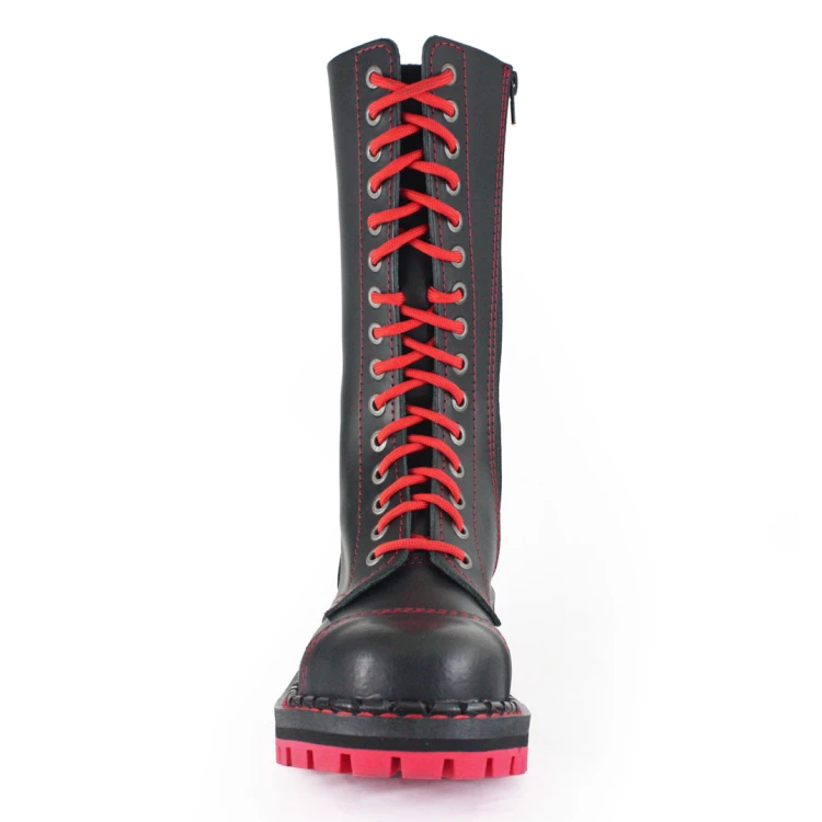 Glany 15 STEADY'S black - czarne - podeszwa RED/BLACK - ZAMEK