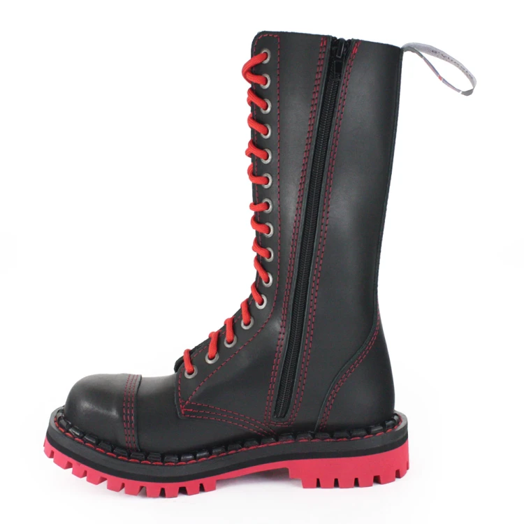 Glany 15 STEADY'S black - czarne - podeszwa RED/BLACK - ZAMEK