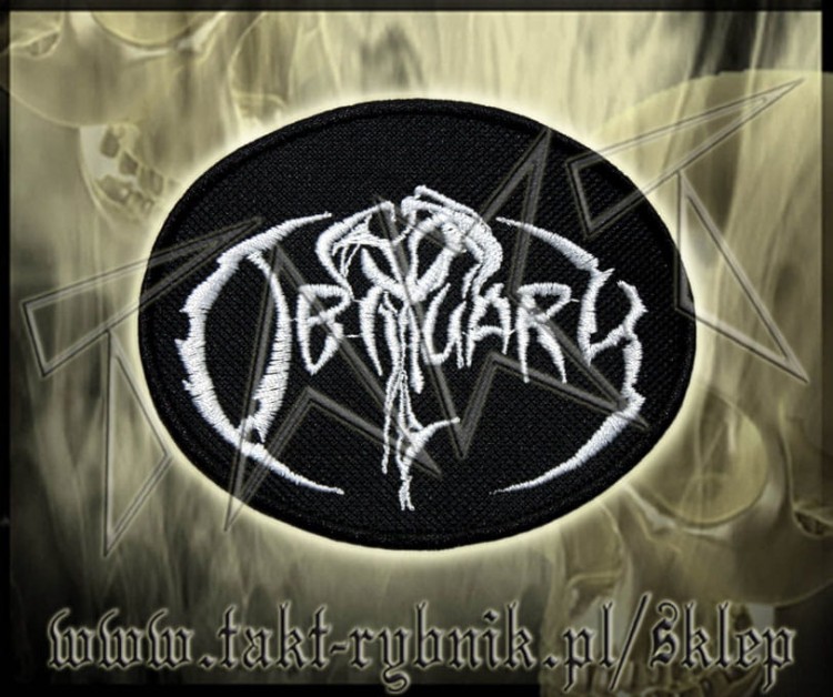 Naszywka OBITUARY logo białe